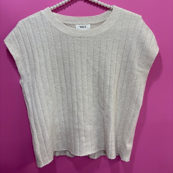 Wilt Sweaters - Wilt Ribbed Knit Popover Sweater Beige